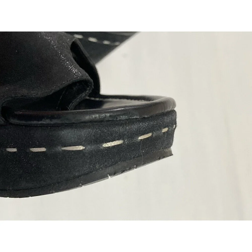Donald J Pliner Salya Sandals Women’s 8M Black Suede 2.5" Wedge Dress Shoes - Picture 7 of 10